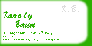 karoly baum business card